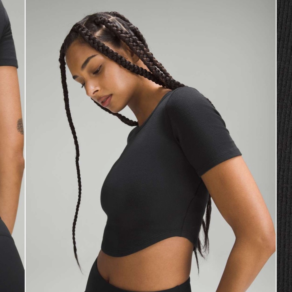 lululemon athletica Black Cropped Top